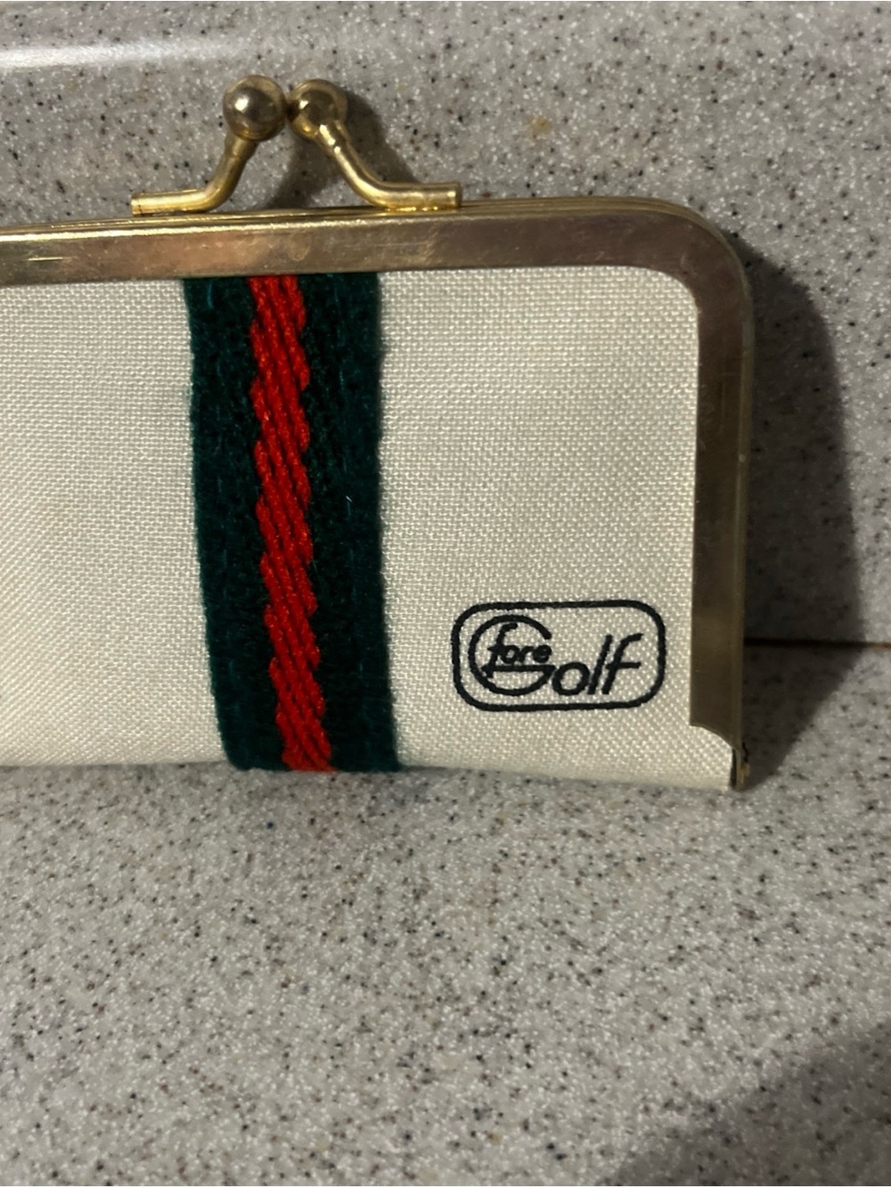 Fore Golf Mini Kiss Snap Sewing Kit Red Green Striped Vintage